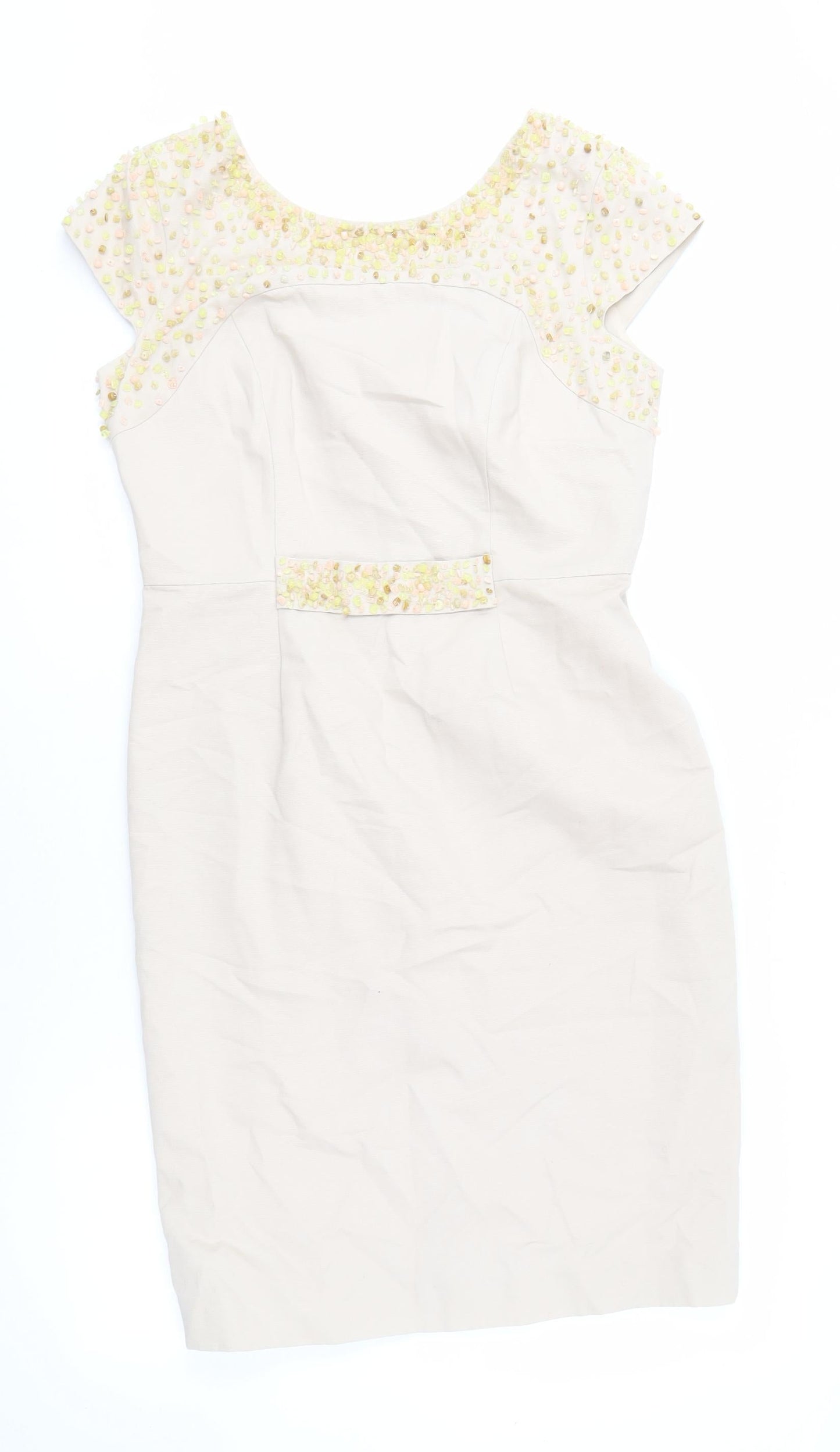 Fenn Wright Manson Women's Beige Shift Dress Size 14