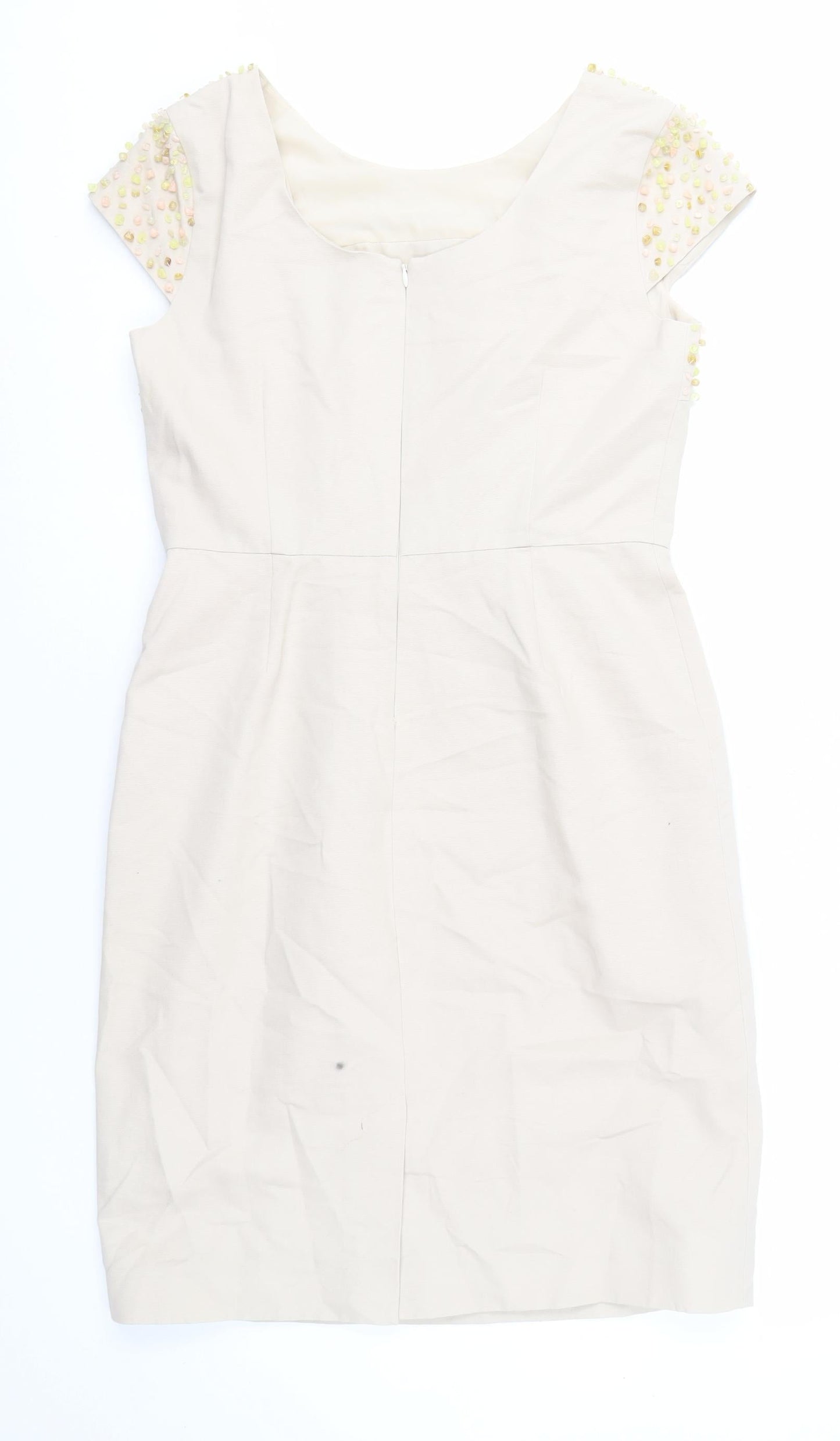 Fenn Wright Manson Women's Beige Shift Dress Size 14