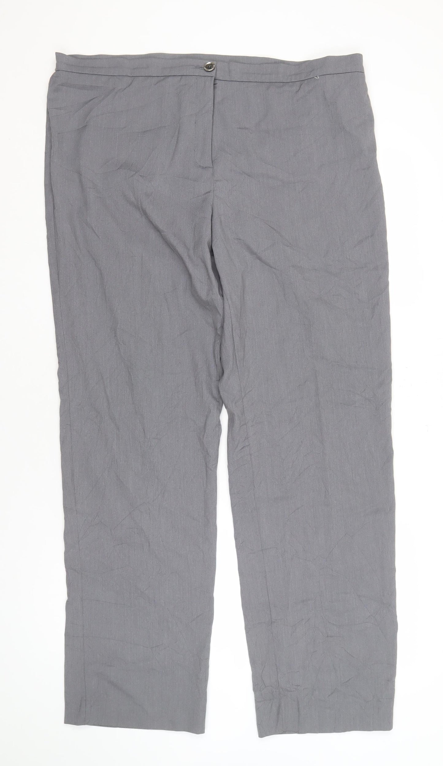 Alexon Women's Grey Straight-Leg Trousers Size 20