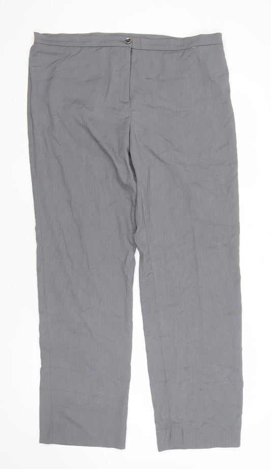 Alexon Women's Grey Straight-Leg Trousers Size 20