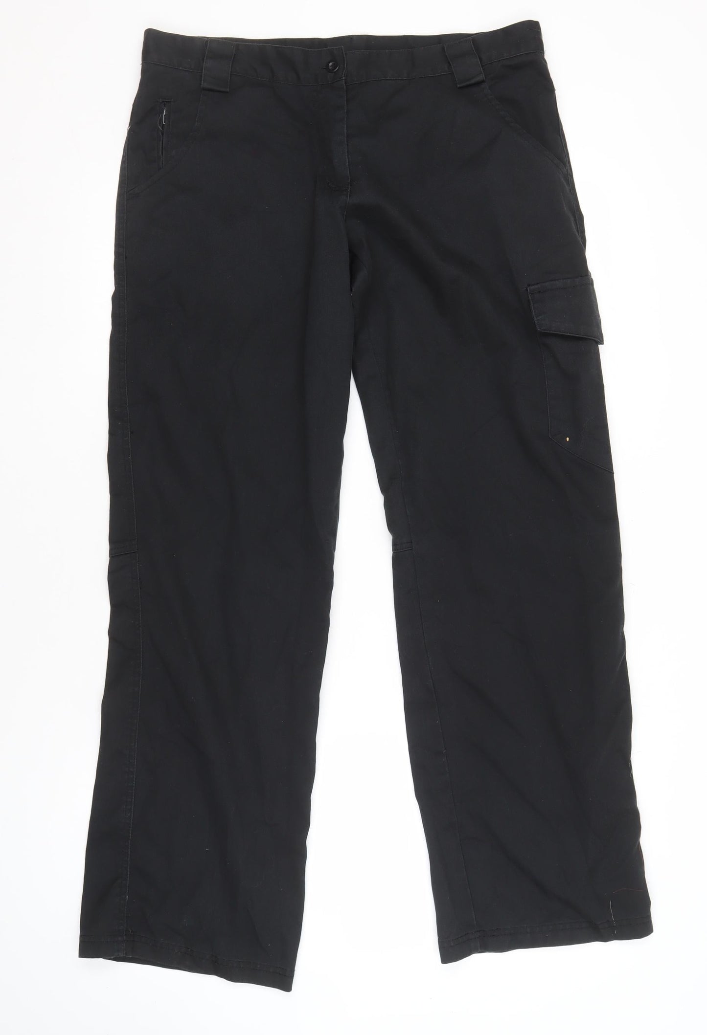 Dickies Men's Black Cargo Trousers, Size 14, Straight Leg