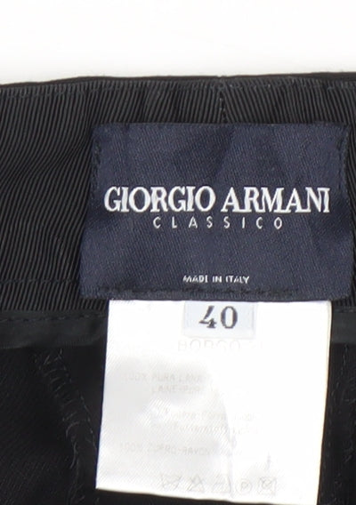 Giorgio Armani Women's Black Wool Trousers - Size 12