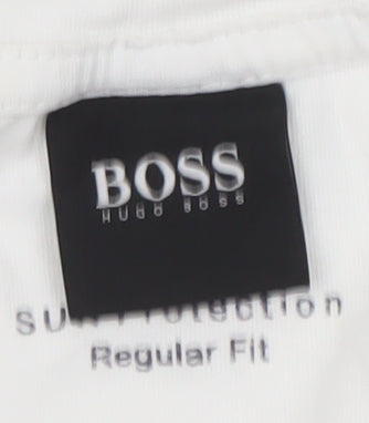 Hugo Boss Men's White Crew Neck Logo T-Shirt Size L