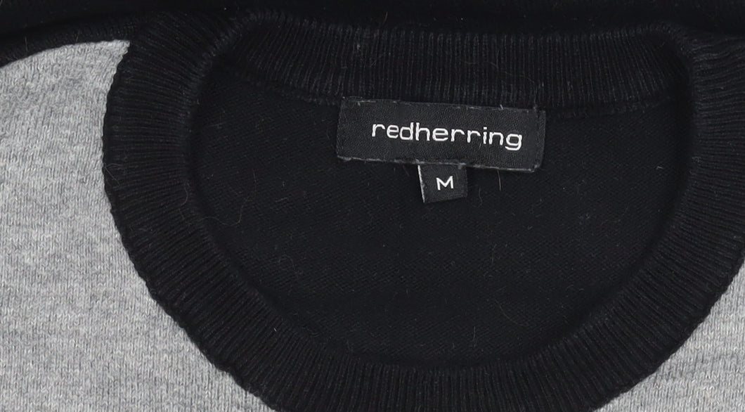 Brand and care label for Red Herring Men's Grey Crew Neck jumper M