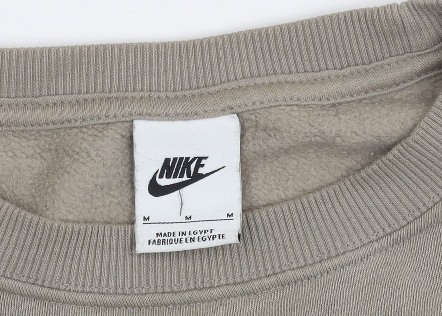 Nike Beige Men's M Pullover Sweatshirt - Logo Sports