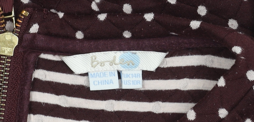 Boden Women's Brown Polka Dot Dress Size 14 with Pockets