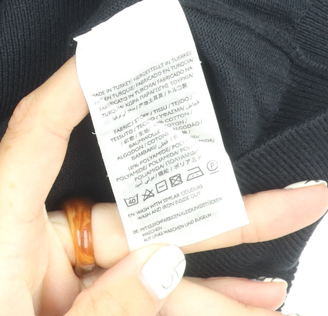 GANT Men's Black V-Neck Pullover Jumper M Casual