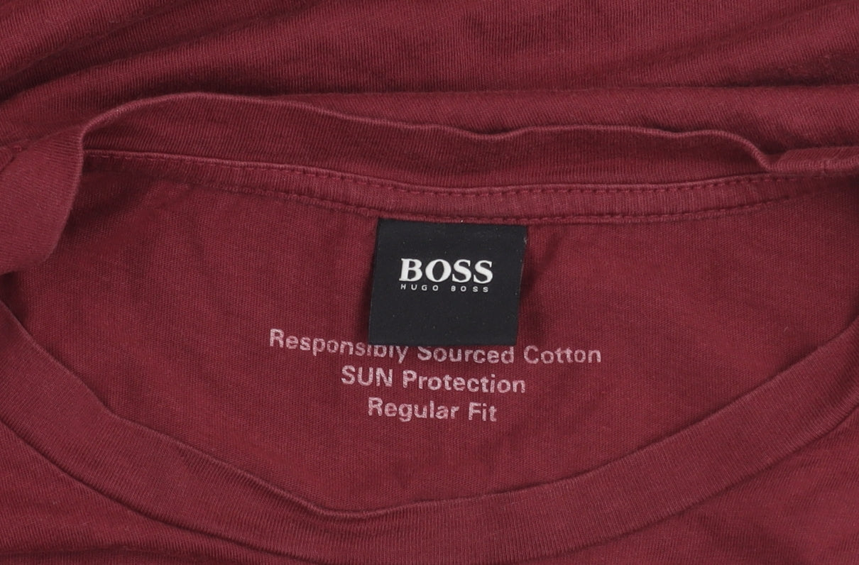 Hugo Boss Men's Red M T-Shirt, Regular Fit, Logo