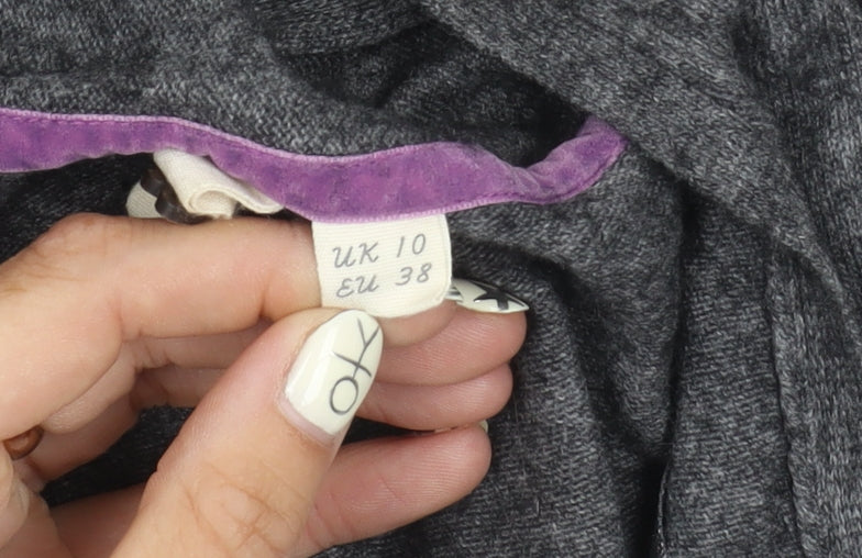 White Stuff Women's Grey Open Front Cardigan Size 10 Viscose Blend