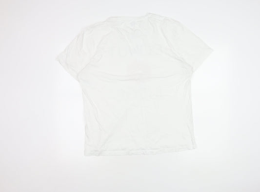 GAP Women's White L T-Shirt - Casual Crew Neck