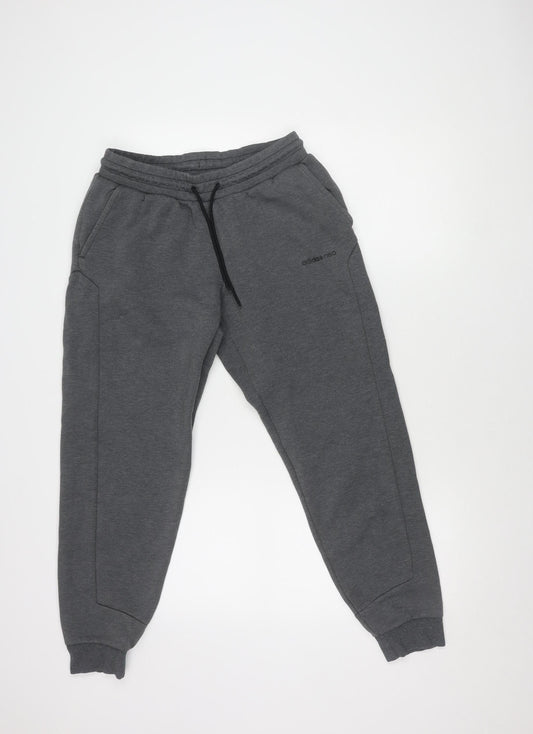 Additional front view of Adidas Men's Grey Jogger Trousers S
