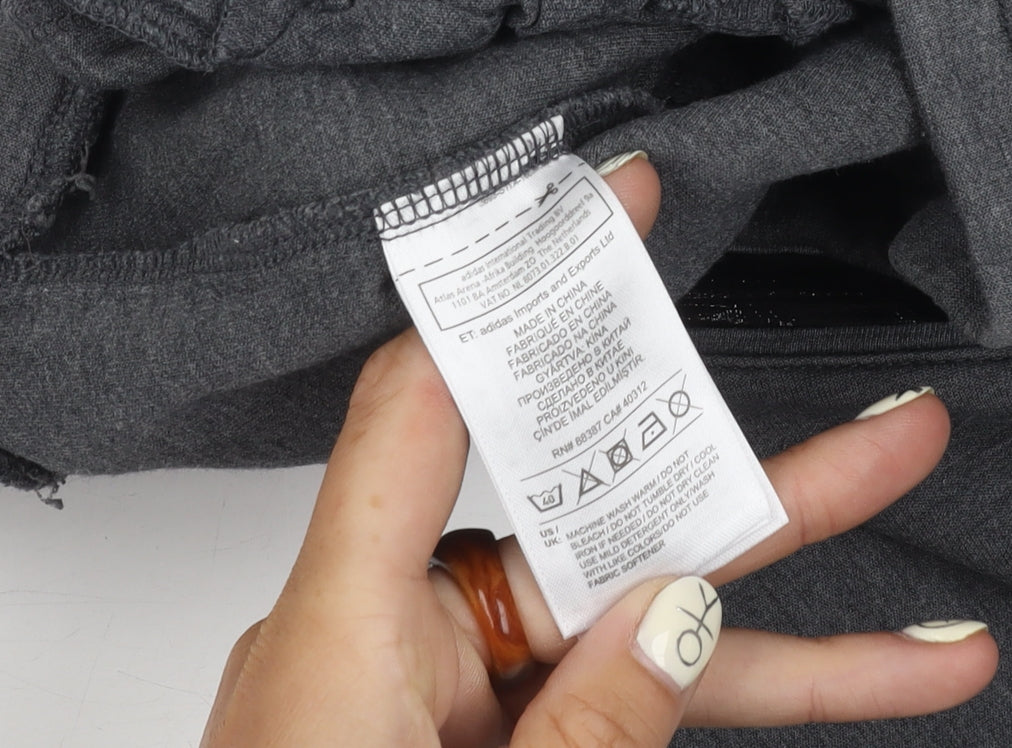 Brand and care label for Adidas Men's Grey Jogger Trousers S