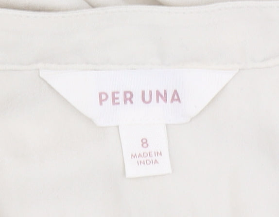 Marks and Spencer Beige Women's Blouse, Size 8, Long Sleeve