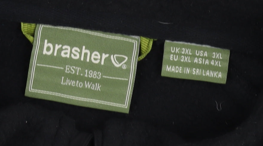 Brasher Men's Black 3XL Fleece Walking Jacket
