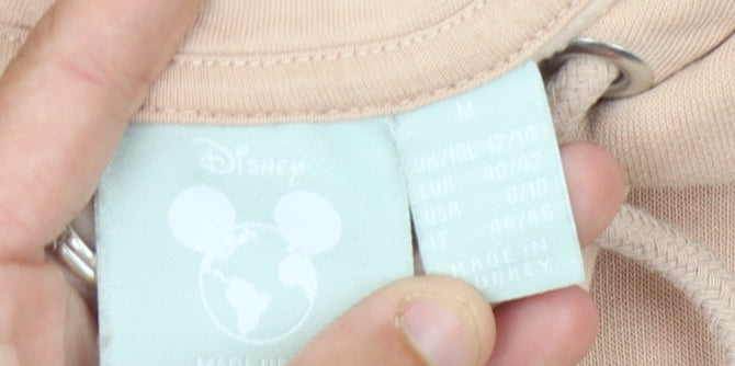 Disney Women's Beige Pullover Hoodie, M, Cartoon Character