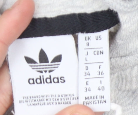 Adidas Women's Grey Full Zip Hoodie - Size 8