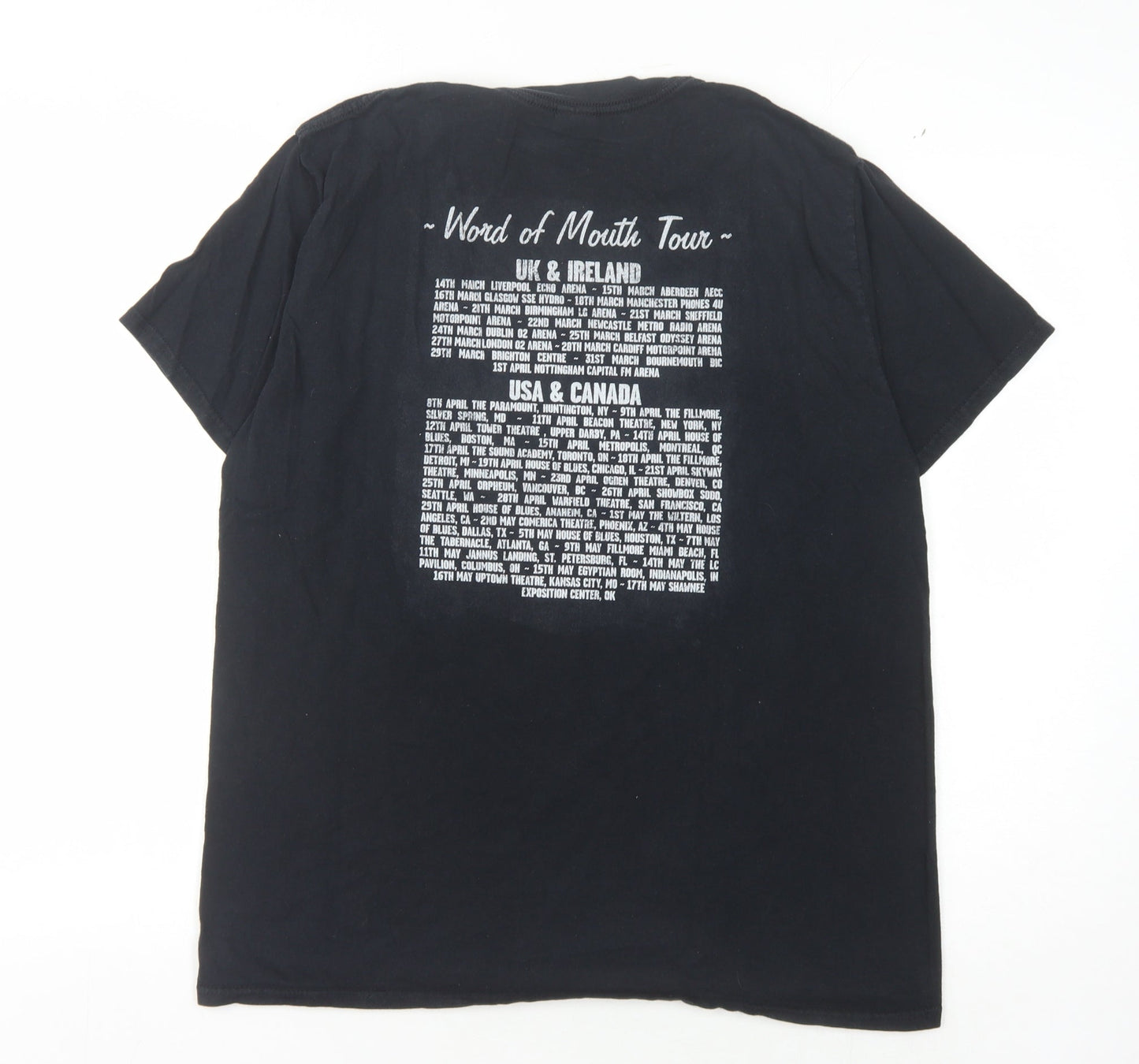 The Wanted Black Tour T-Shirt Unisex Adults L