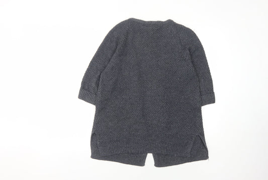 Fat Face Women's Blue Open Front Cardigan, Size S, Chunky Knit