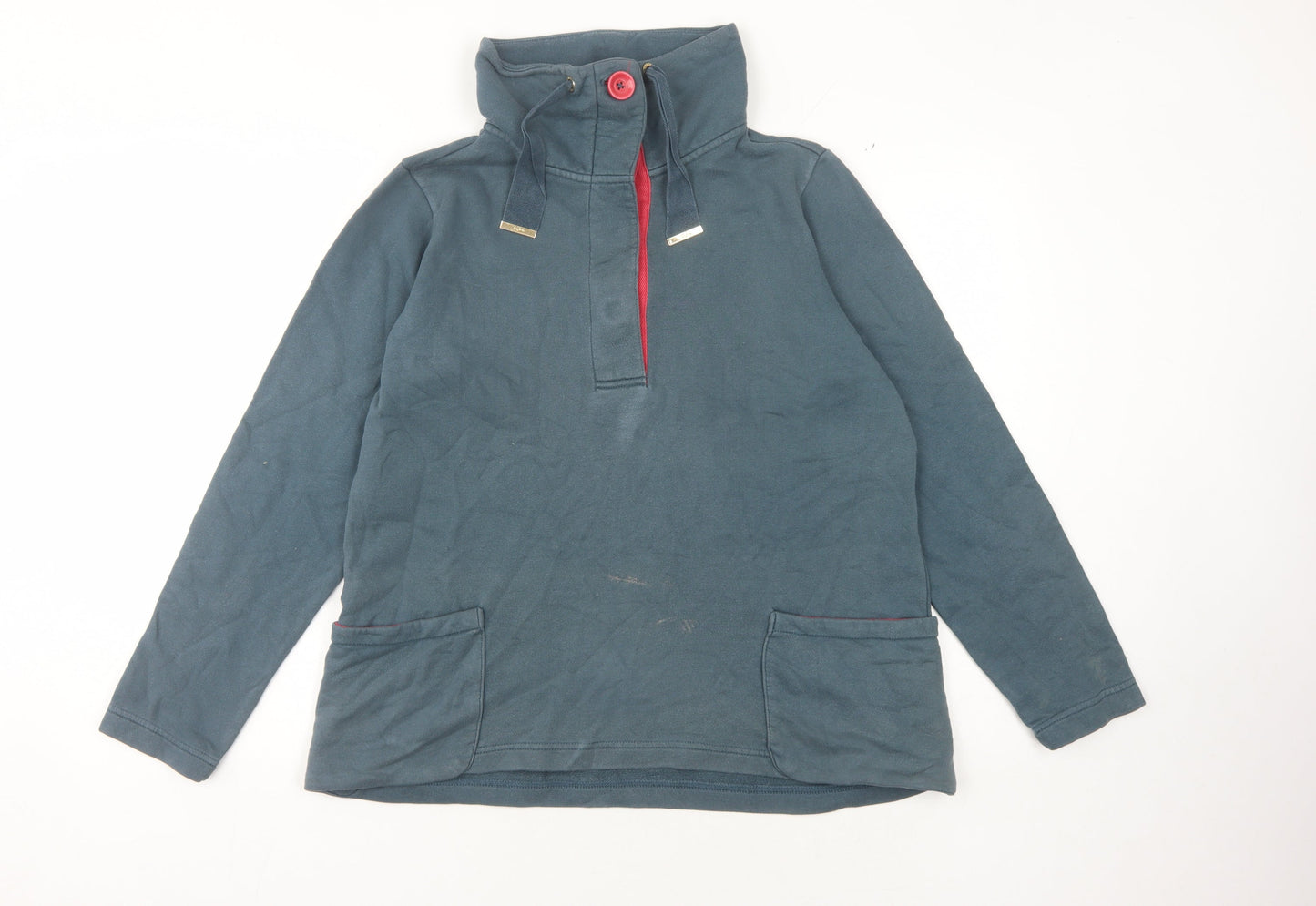 Joules Women's Blue Henley Sweatshirt Sz 12