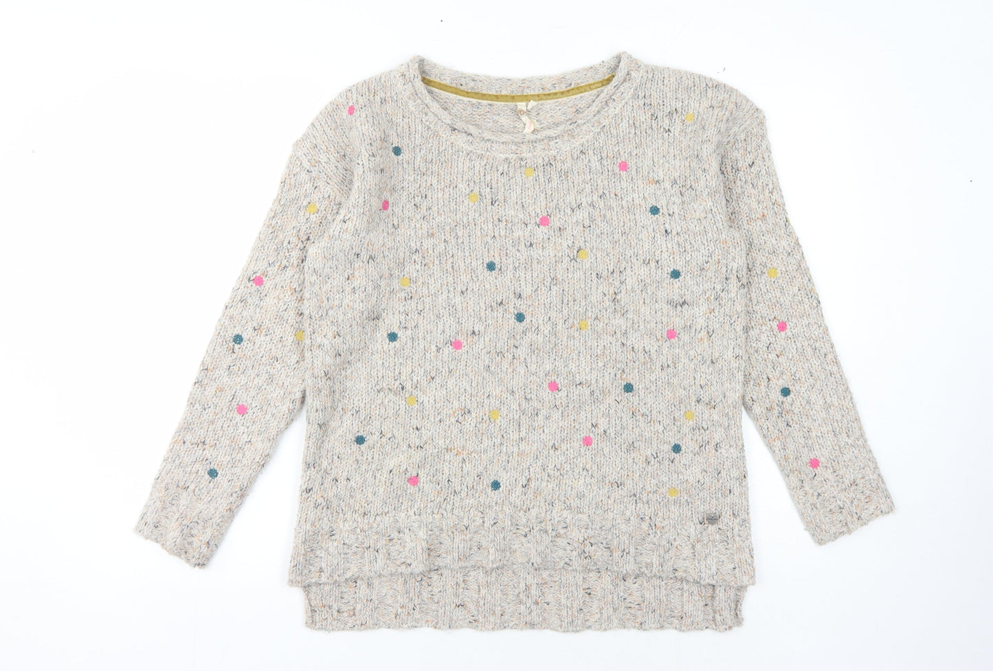 White Stuff Women's Beige Polka Dot Pullover Jumper Size 10