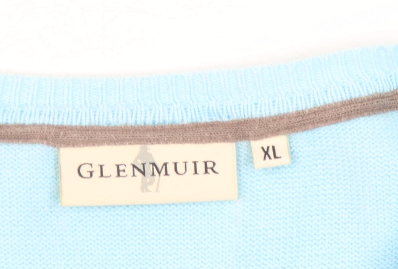 Glenmuir Men's Blue Argyle V-Neck Vest XL
