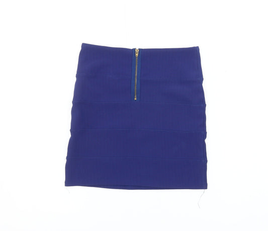 Topshop Women's Blue Bandage Short Skirt, Size 10