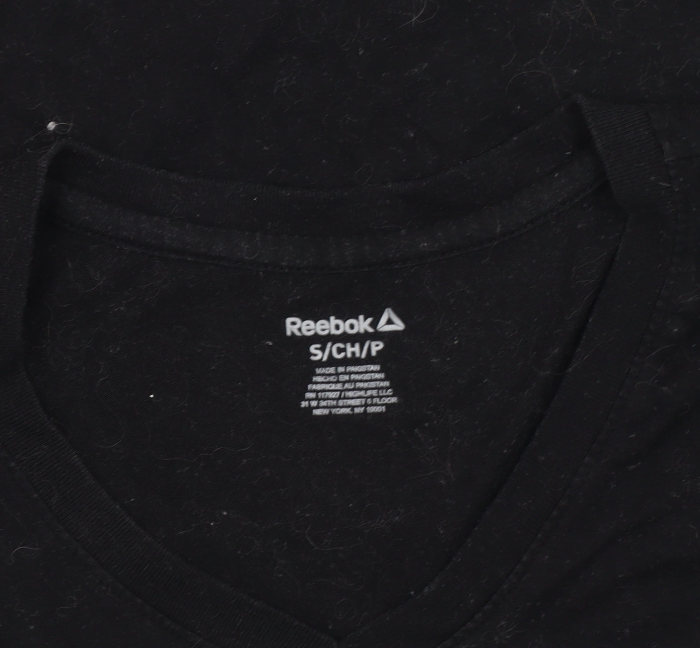 Reebok Women's Black V-Neck T-Shirt, Size S