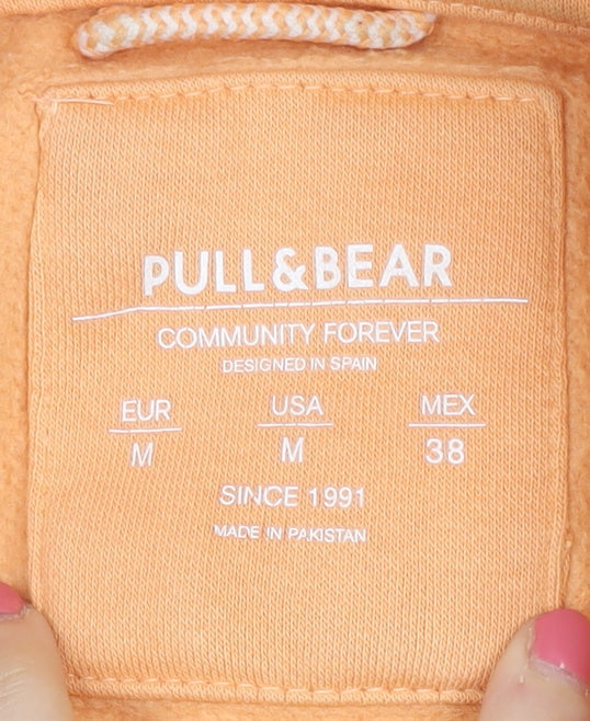 Pull & Bear Unisex Orange M Pullover Hoodie