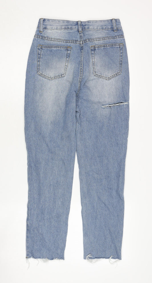 PrettyLittleThing Women's Blue Petite Distressed Jeans