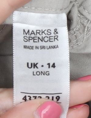 Marks & Spencer Women's Beige Trousers UK 14 Casual
