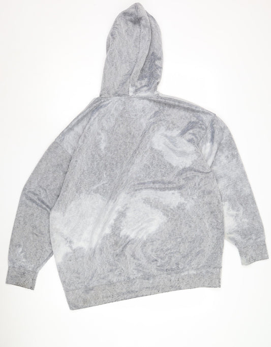 Nike Men's Grey Pullover Hoodie L Logo Design