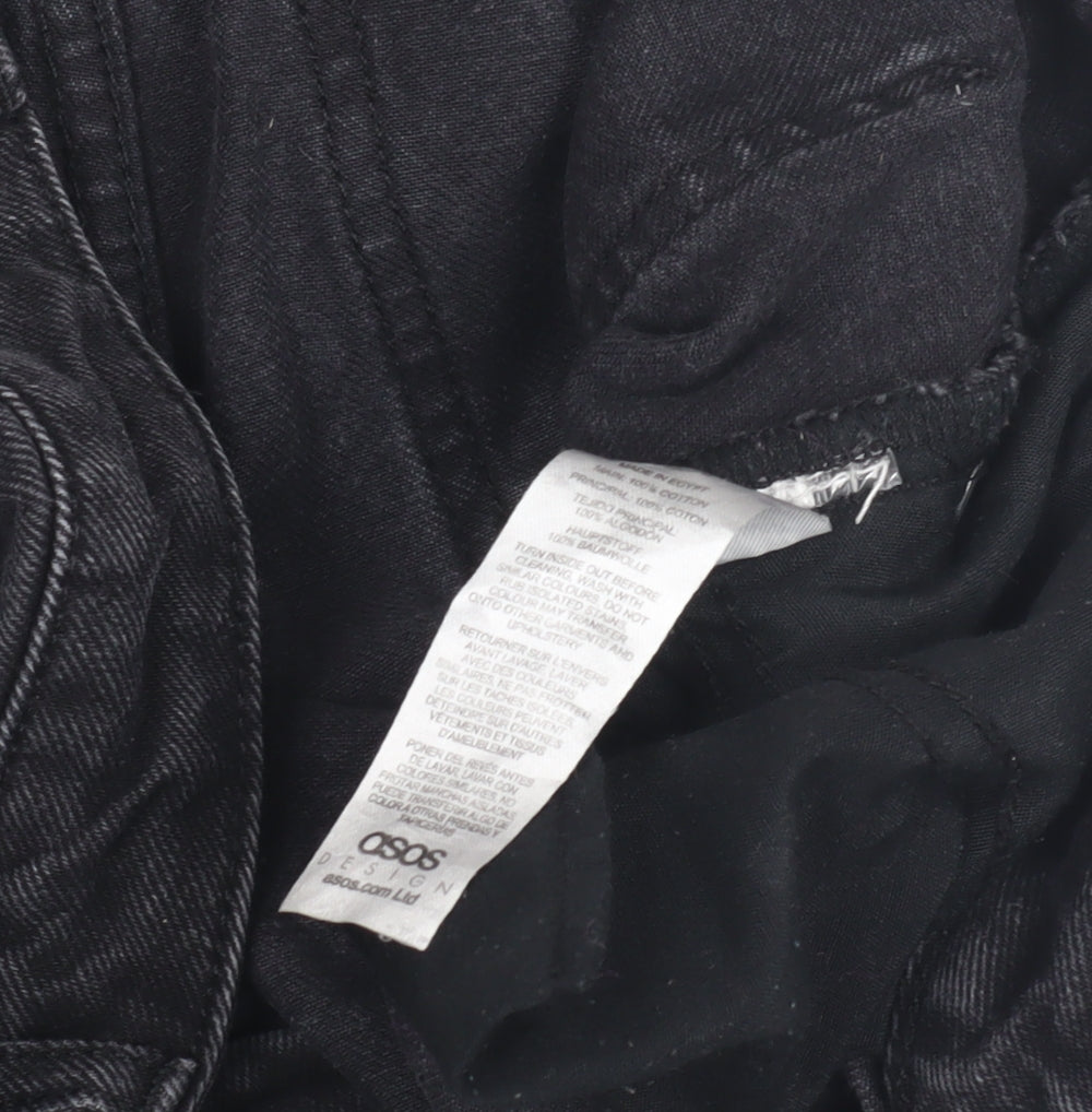 Brand and care label for ASOS DESIGN Women's Black Straight Jeans, size 10