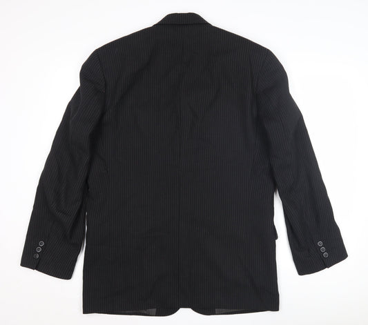 R.I Clothing Co Men's Black Striped Blazer Size 38