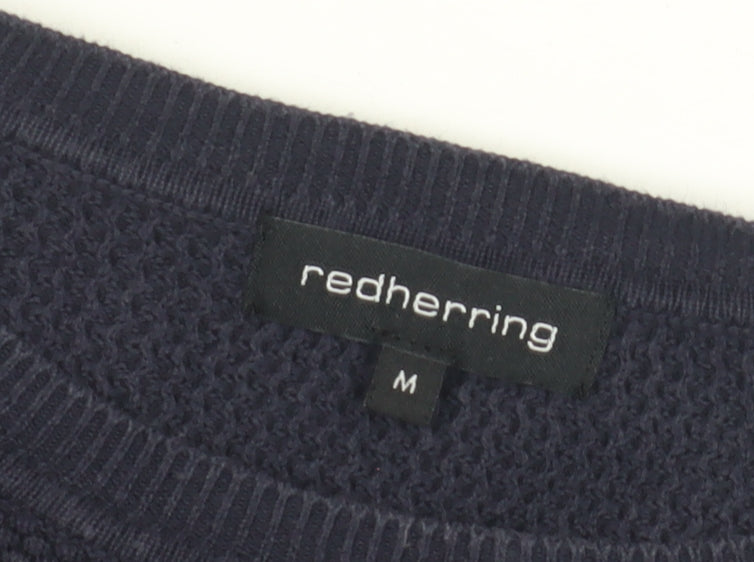 Close-up detail of Red Herring Men's Blue M jumper Crew Neck