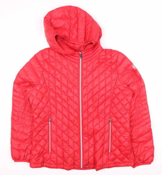 DKNY Women's Red Puffer Jacket, Size L