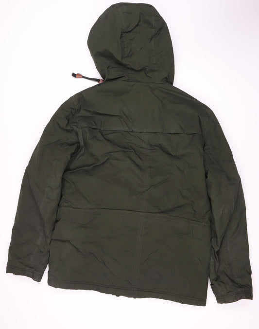 Jack & Jones Men's Green Parka Jacket Size L