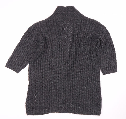 Fat Face Women’s Grey Cable-Knit Open Front Cardigan