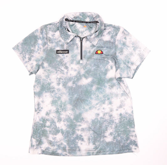 Ellesse Women's Blue Polo Shirt, Size 14, Lightweight Zip