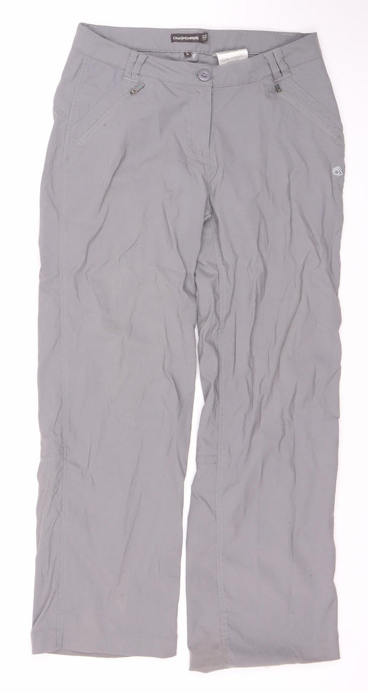 Craghoppers Women's Grey Trousers UK 10 Button Zip