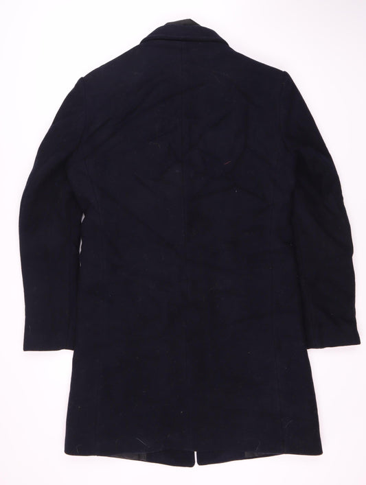Superdry Men's Black Overcoat, Mid-Length, Size S