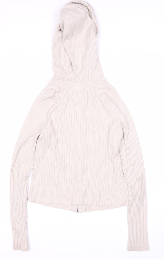 Tommy Jeans Women's Beige Full Zip Hoodie, Size L, Casual