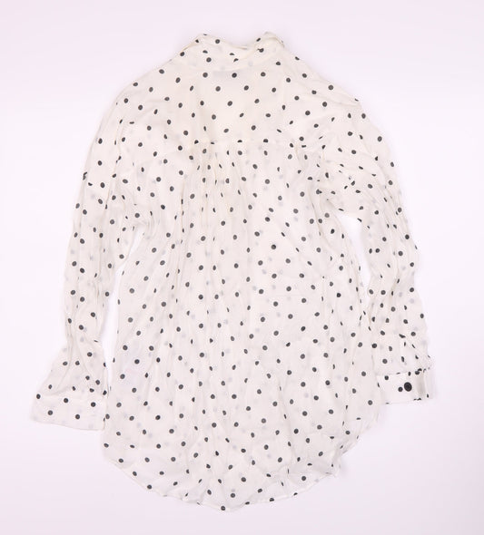 Mint Velvet Women's White Polka Dot Blouse, Size S