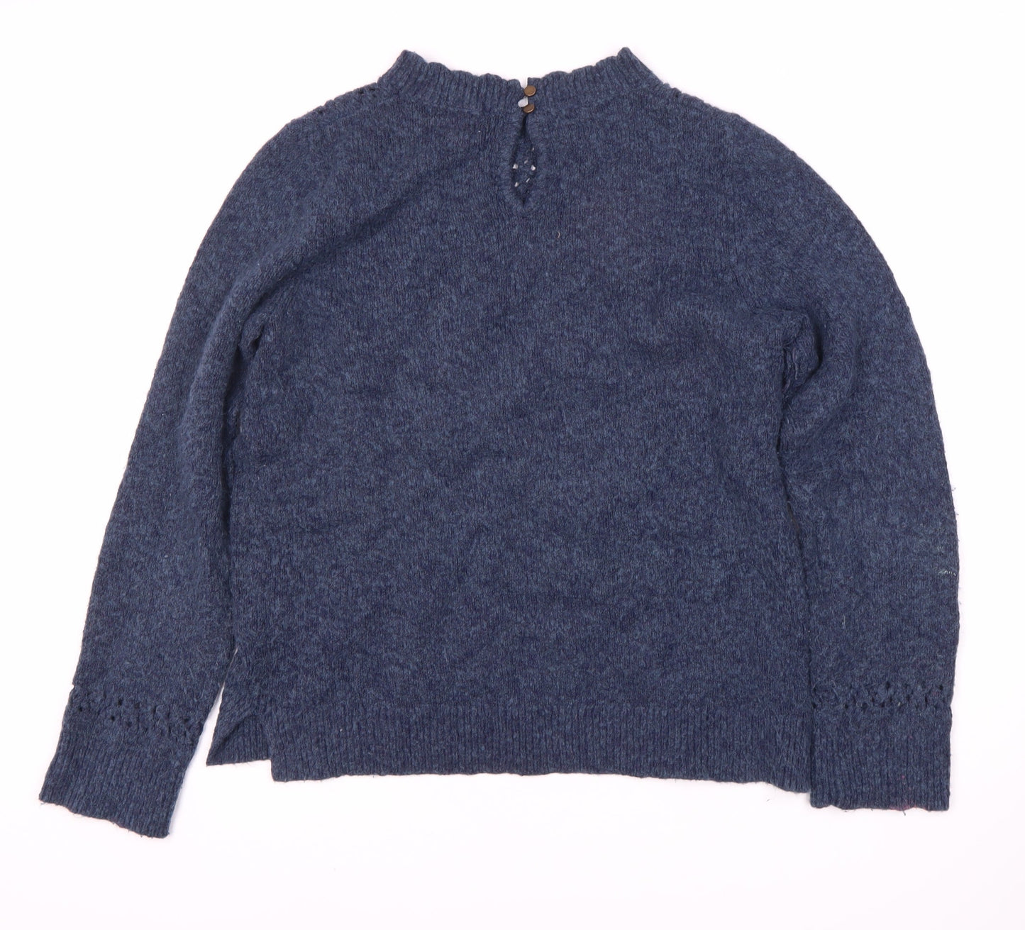 Fat Face Women's Blue Pullover Jumper, Size 10, Open-Knit