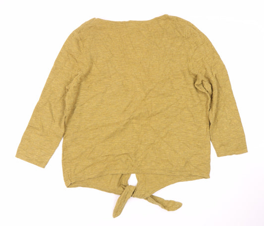 White Stuff Women's Green V-Neck Cardigan, 2XL, Casual Knit