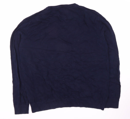 Joules Men's XL Blue Cotton Crew Neck Pullover Jumper