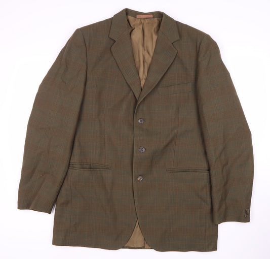 Dunn & Co Men's Brown Plaid Blazer, Size 41R