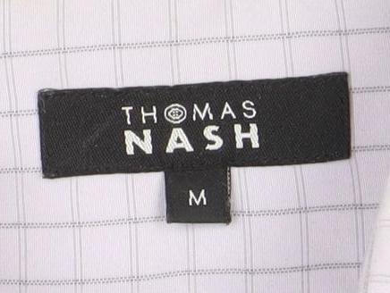 Thomas Nash Men Grey Check Short Sleeve Shirt M