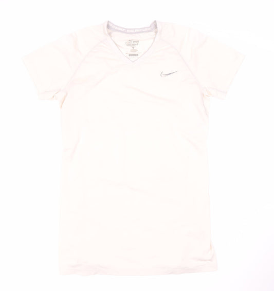 Nike Men's White Fitted Sports T-Shirt, Size L