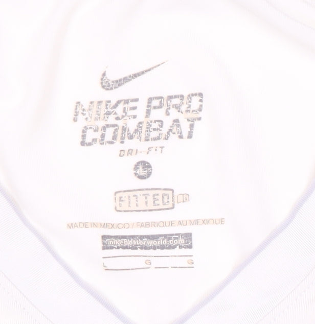 Nike Men's White Fitted Sports T-Shirt, Size L