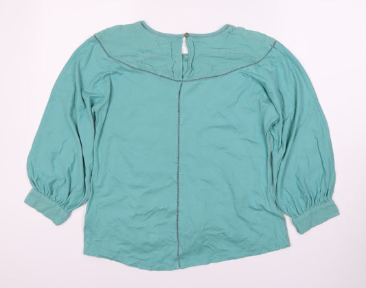 White Stuff Women's Blue 3/4 Sleeve Blouse, Size 12